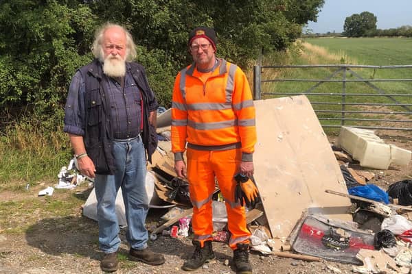 Councillor Arnold Warneken with Pat Berry from North Yorkshire Council Waste Team