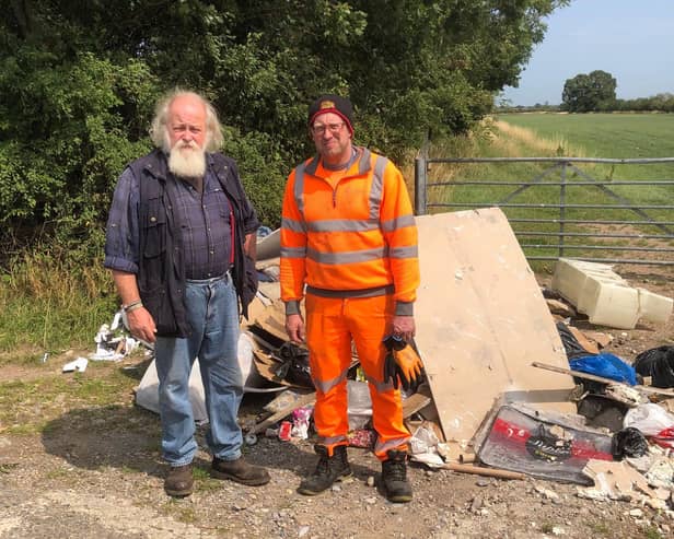 Councillor Arnold Warneken with Pat Berry from North Yorkshire Council Waste Team