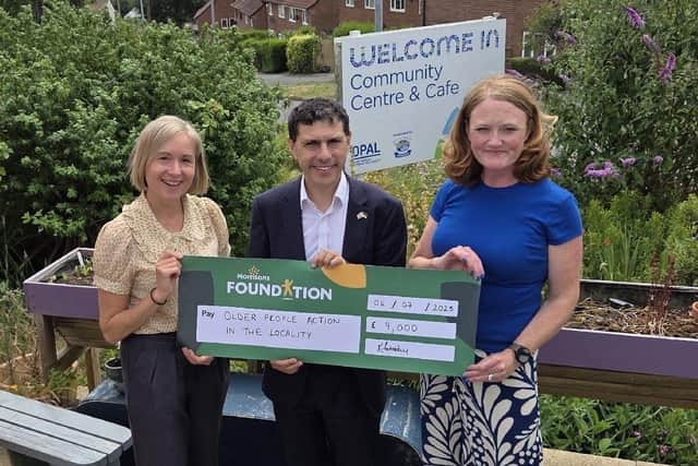 Alex Sobel MP for Leeds Central and Headingley and Cllr Emma Flint presented the donation of £9,000 to Ellen Stoker Community Worker at OPAL.