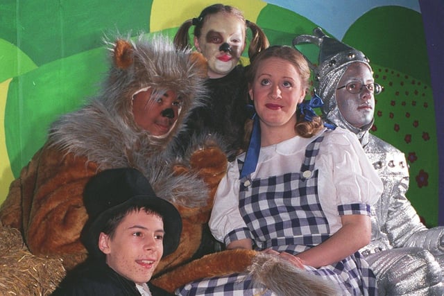 Pupils at Roundhay School were preparing to stage a production of Wizard of Oz in February 1998. Pictured, back left to right are Caulton Cuffy (Lion), Holly Read (Toto). Front, from left, are Ben Brown (Scarecrow), Phoebe Smith (Dorothy) and John Havard (Tin Man).
