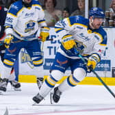 AT THE DOUBLE: But two goals for Liam Peyton couldn't prevent an 8-2 home defeat for Leeds Knights against unbeaten leaders, Milton Keynes Lightning. Picture: Charlotte Clarke/Knights Media.