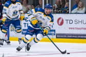 AT THE DOUBLE: But two goals for Liam Peyton couldn't prevent an 8-2 home defeat for Leeds Knights against unbeaten leaders, Milton Keynes Lightning. Picture: Charlotte Clarke/Knights Media.