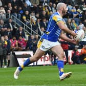 Matt Frawley made his final appearance for Leeds Rhinos in April's home win against his former club Huddersfield Giants. Picture by David Harrison.