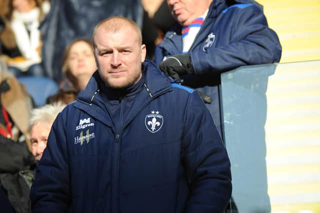 Wakefield Trinity coach Mark Applegarth at the Boxing Day win over Rhinos. Picture by Steve Riding.