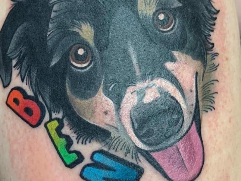 Elliot Davies said: "Our late pooch Ben done by the incredibly talented Sam Nancy at Tower of Hearts Tattoo."