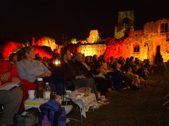 Flasks at the ready.  The audience at Classical Fantasia in September 2003.