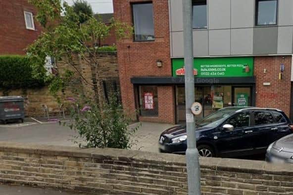 Papa John's, in Belle Vue Road, Armley, Leeds, wants to extend its opening hours past 11pm, the city council's environmental health unit has objected to an application over noise fears. Photo: Google.