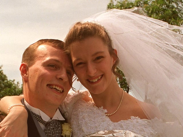 'Tin foil' baby, Susan Harrison married Jason Shaw in Wortley in June 1996. Susan, who was born prematurely, was wrapped in kitchen foil to help her survive the early days of life.
