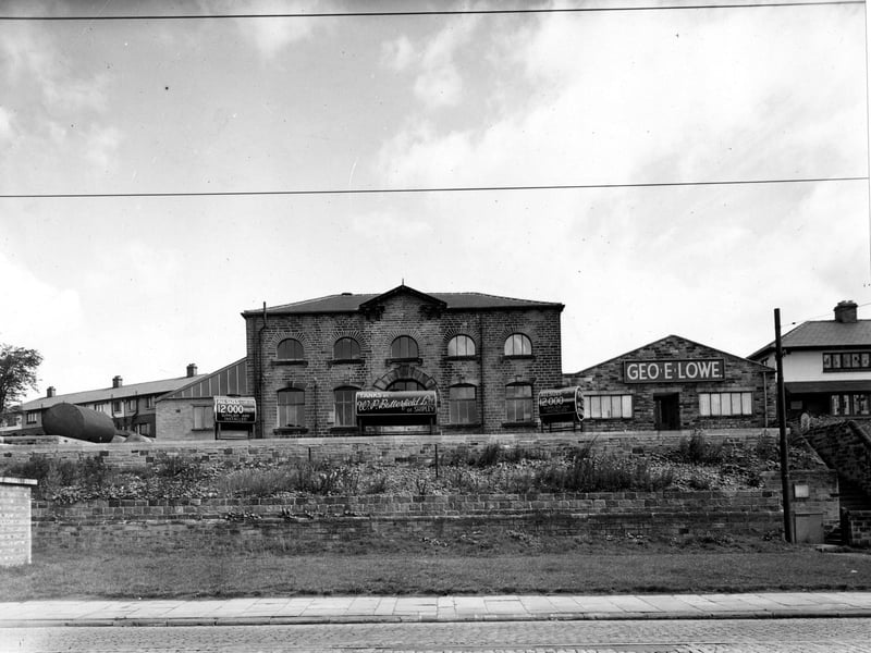 G. Lowe engineers on Kirkstall Road near Burley Wood. Petrol tanks from W. Butterfield Ltd. of Shipley outside. Pictured in August 1946.