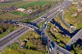 The M62 near junction 29 Lofthouse Interchange