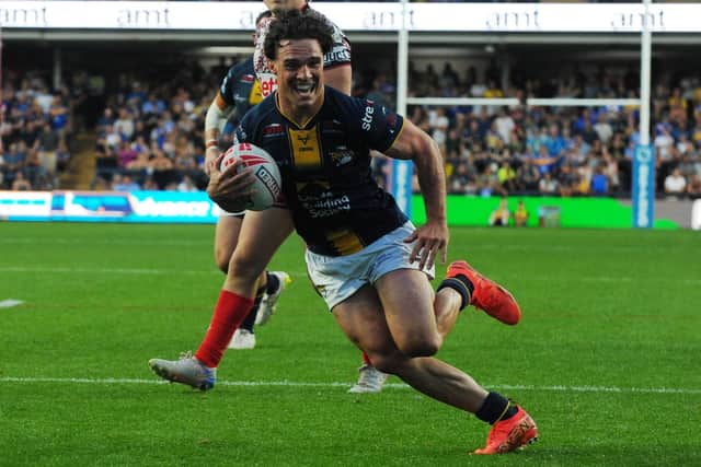 Leeds Rhinos' Brodie Croft scored his 26th try of the season last week, but some individual errors led to a 20-16 home loss against Leigh Leopards. Picture by Steve Riding.