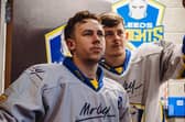 LOOKING FORWARD: Kieran Brown - pictured with long-time team-mate Jordan Griffin - is hoping the hectic Christmas schedule can work to Leeds Knights' benefit. Picture Jacob Lowe/Knights Media.