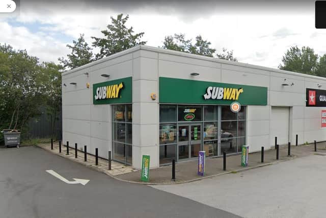 Police were called to the Hunslet Subway last night, when the man entered the store and threatened staff. Picture: Google