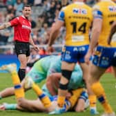 Jack Smith seen refereeing Leeds Rhinos' Magic Weekend win against St Helens. Picture by Alex Whitehead/SWpix.com.