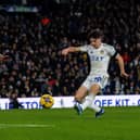 ALL KILLER: Dan James smashes home Leeds United's third goal to finally put away Swansea City in Wednesday night's Championship clash at a sub-zero Elland Road. 
Photo by Bruce Rollinson.