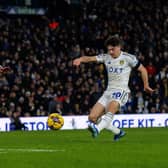 ALL KILLER: Dan James smashes home Leeds United's third goal to finally put away Swansea City in Wednesday night's Championship clash at a sub-zero Elland Road. 
Photo by Bruce Rollinson.