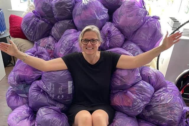 Sharon from Easingwold kicking off the collection!
