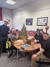 Lubrizol employees making Project Youth Cancer gift boxes