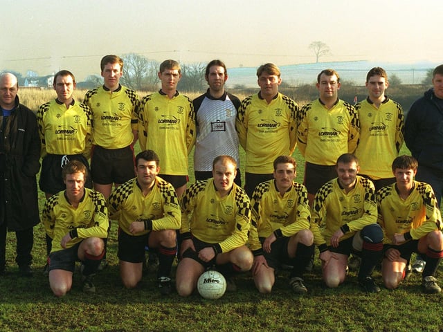 Woodhouse Hill WMC AFC who played in Division 2 of the West Yorkshire League pictured in January 1997. Back row, from left, are Neil Davies (coach), Jamie Hardcastle, John Cotter, Allan Wright, Raymond Edeley, Desmond Brannon, Gary Woods, Mark Melvin and Kevin Snell (manager). Front, Paul Wildman, Paul Johnson, Gary Deakin (captain, Neil Hudson, Kevin Hill and Chris Cotton.