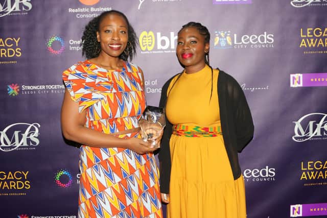Leeds sisters Steph Amor, left, and Dr Julie Duodu, right, at the Legacy Awards. The duo host an Instagram page, Afro Leads, promoting black businesses and culture and are now shortlisted for the National Diversity Awards 2023.
