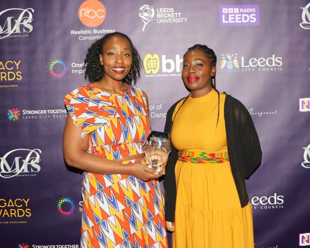 Leeds sisters Steph Amor, left, and Dr Julie Duodu, right, at the Legacy Awards. The duo host an Instagram page, Afro Leads, promoting black businesses and culture and are now shortlisted for the National Diversity Awards 2023.
