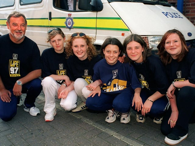 The "Golden Girls" team from Temple Moor School who were winners of the West Yorkshire Police Lifestyle competition. Pictured with PC Dave Schofield, from left, are Joanna Cuthbertson, Charlotte Sladek, Leanne Thompson, Gemma Appleyard and Amanda Wood.