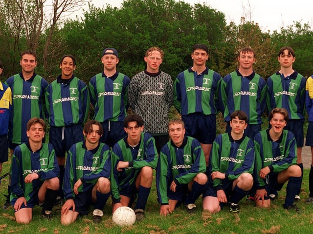 Seacroft Colts under-17s pictured in April 1997. The team had just returned from their second tour in Holland. Back row, from left, are Stuart Crossley, Lee Preece, Jamie Francis, Scott Anderson, Chris Young, Graham Mattison, Chris Heselgrave, Andy Bones, and Craig MacLellan. Front row, from left, are Robert Smith, Ray Mallory, Carl Hoban captain, Simon Maltby, Stephen Denton and Gareth Miller.