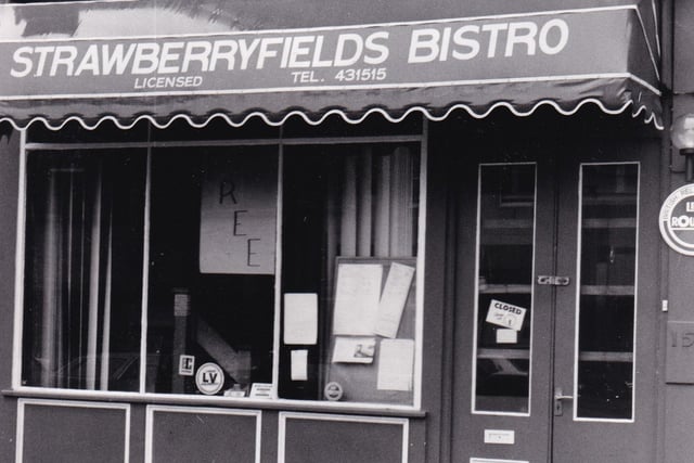Woodhouse Lane was were you found Strawberryfields Bistro whose aim was to serve up good food at reasonable prices. Pictured in September 1984.