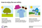 Tip from Cancer Research UK on how to enjoy the sun safely