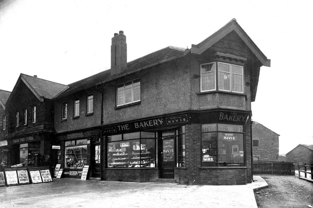 The Bakery on Hollin Park Parade pictured in January 1936 with W & E Drennan, newsagents on the left and then Parade fruit stores.