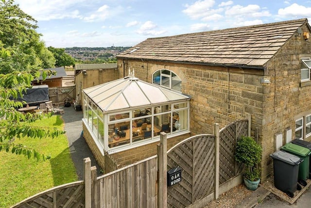 The stone barn conversion - named Oakwood - is situated on Scotland Lane in Horsforth