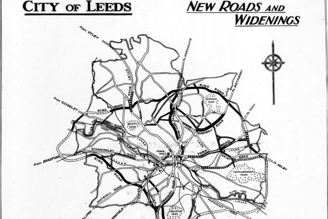 A plan showing new roads and widenings in February 1936.