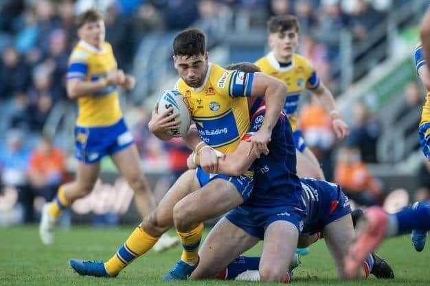 Jack Sinfield seen in action for Leeds Rhinos against Wakefield Trinity during last year's Boxing Day game. Picture by Tony Johnson.