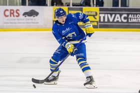 DOUBLE DELIGHT: Leeds Knights' Finley Bradon scored twice in the 5-4 win over Sheffield Steeldogs on Friday night. Picture: Tony Johnson.