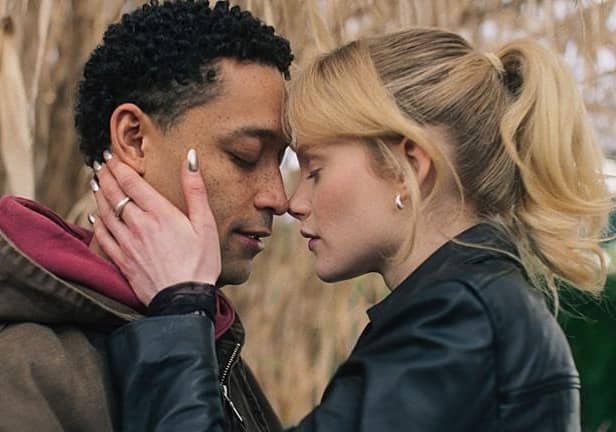 Arran (Ben Coyle-Larner) and Shannon (Emma Laird) spark up a romance in the new BBC drama Mint (Picture: House/Fearless Minds/BBC)