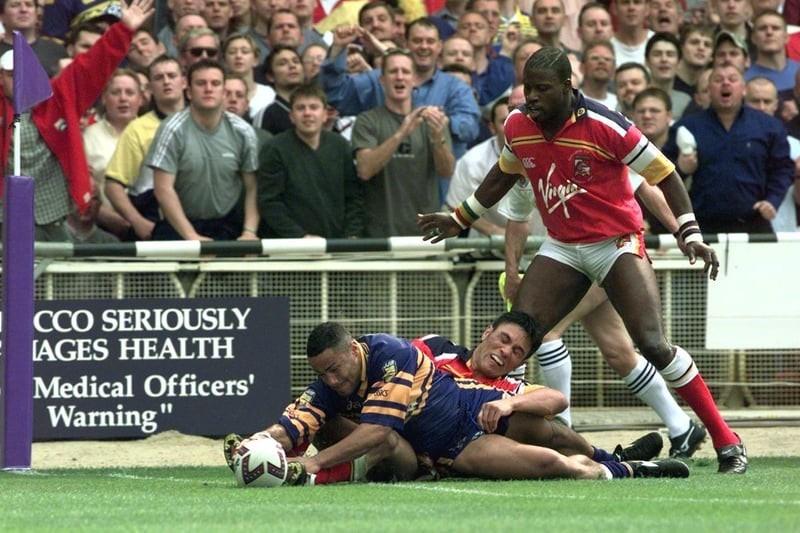 Leeds Rhinos winger Leroy Rivett became the first player to score four tries in a Challenge Cup final. His feat secured the Lance Todd Trophy as man of the match.