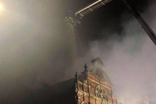 The roof of the listed building was damaged in the fire.