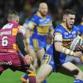 Cameron Smith on the ball for Leeds Rhinos during his debut away to Huddersfield Giants in April, 2016. Picture by Steve Riding.