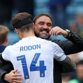 Leeds United manager Daniel Farke celebrates with Leeds United's Joe Rodon after the final whistle in the Sky Bet League Championship match at The Den, London. Picture date: Sunday September 17, 2023. PA Photo. See PA story SOCCER Millwall. (Photo: George Tewkesbury/PA Wire)