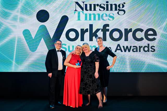 Karen Hinsley recently won Nurse Manager of the Year at the Nursing Times Workforce Awards in recognition of her “exceptional resilience, leadership skills and compassionate approach”