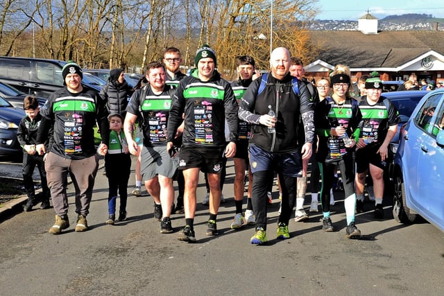 Led by organiser David Bray, walkers set off from Stanningley Amateur Rugby League Club.