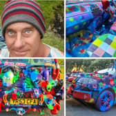 Darren has spent the last two months using items from charity shops including Kirkstall Road's 'Revive' to create the dramatic design for the car.