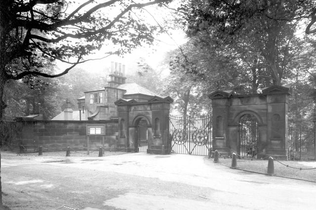 The entrance to Chapel Allerton Hospital in May 1938. The hospital was built in the grounds of Gledhow Grove and opened 1926. It became a centre for war pensioners and a specialist hospital for the fitting of artificial limbs.