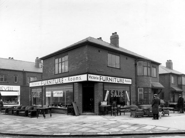 Victoria Furniture Rooms at the junction with Ivy Street. Pictured in March 1936.