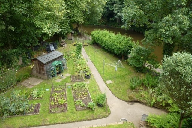 A meticulously tidy kitchen garden, with handy shed.
