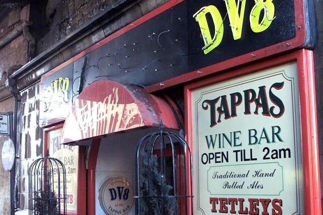 DV8 was a lap-dancing venue and wine bar located under the railway arch in Lower Briggate, popular in the early 2000s. It had closed down by 2011.