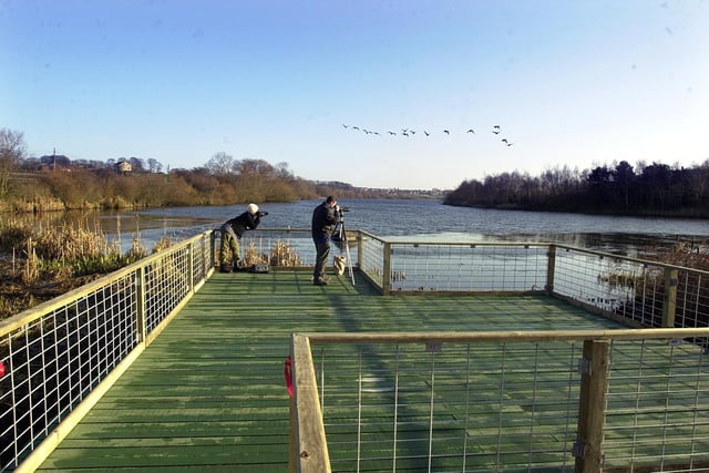 The newly-installed £20,000 viewing platform, at Fairburn Ings Nature Reserve, near Castleford, pictured on December 11, 2002.