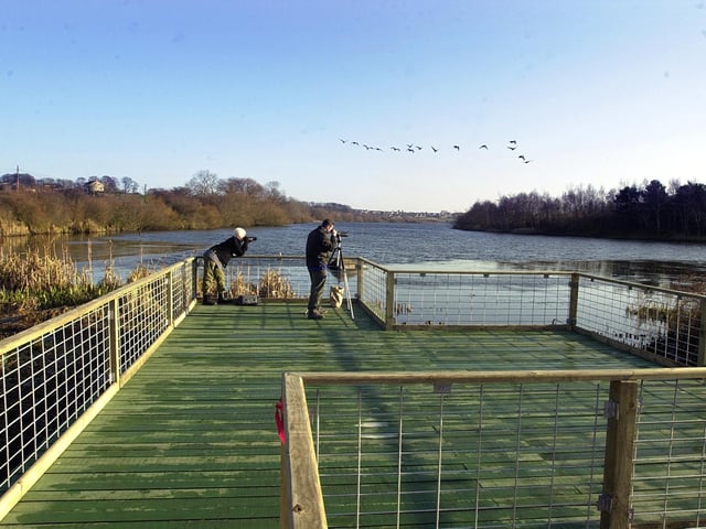 The newly-installed £20,000 viewing platform, at Fairburn Ings Nature Reserve, near Castleford, pictured on December 11, 2002.