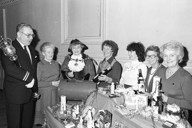Darby and Joan Christmas fair at Ossett Town Hall in November 1984.