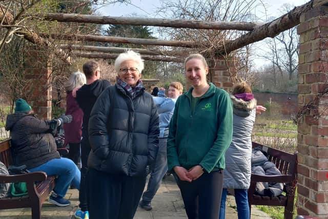 Kate Culverhouse, community relations manager at the Banks Group, with Beth Longfellow, countryside activities officer at Open Country